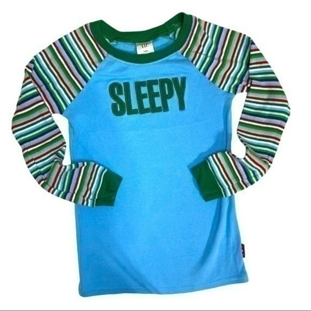 Carter’s Holiday T-shirt Sleepy Striped Embroidered long sleeve sleepwear top 3T